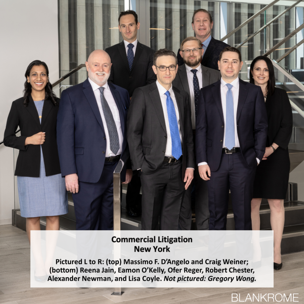 Blank Rome Commercial Litigation Group in NYC